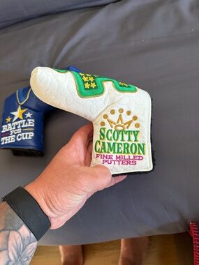 Scotty Cameron White, Green & Gold Embroidered Putter Headcover
